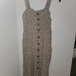 Japna Leopard Print Button-Down Summer Tank Dress Size Small